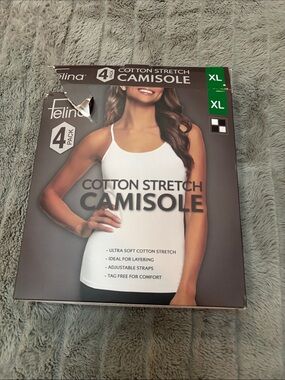 Felina White Cotton Stretch Camisole Pack - XL